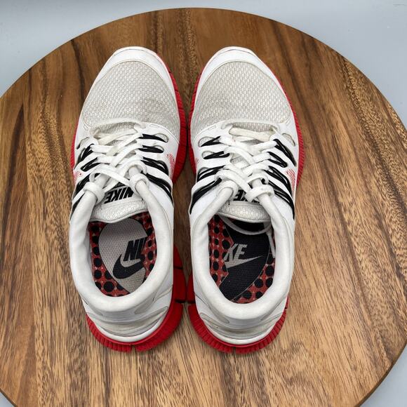 Nike Free 5.0 Shoes Womens Size 9 White Red Running Comfort Walking Gym Sneakers - Picture 5 of 8